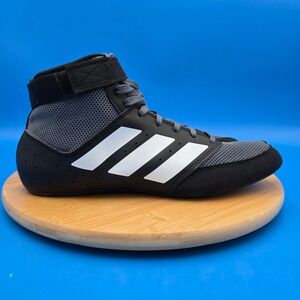 Adidas Wrestling Shoes Adult US 10.5 Black Gray Athletic Training Sneakers EUC